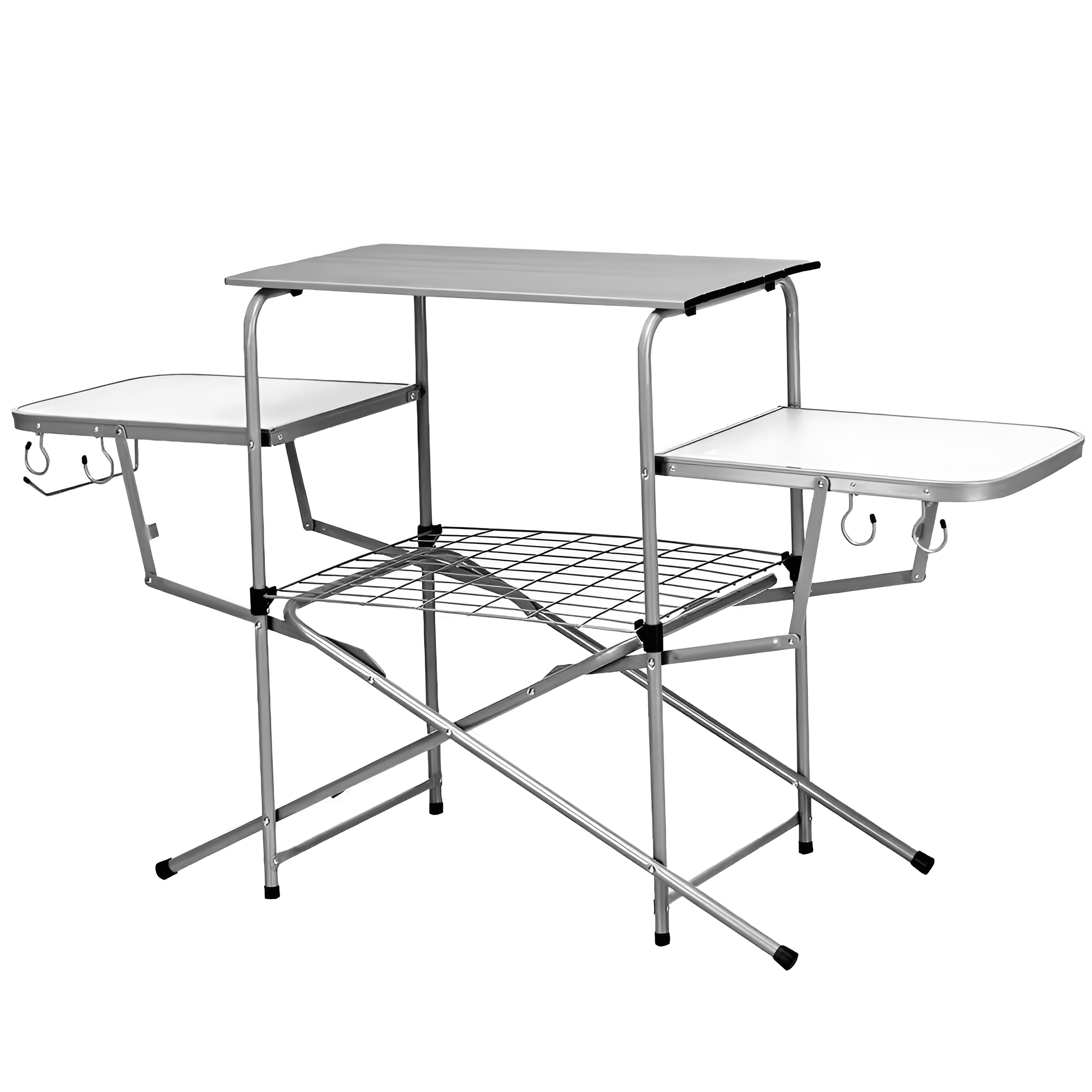 Foldable Camping Table Outdoor Kitchen Portable Grilling Stand Folding BBQ Table Chair